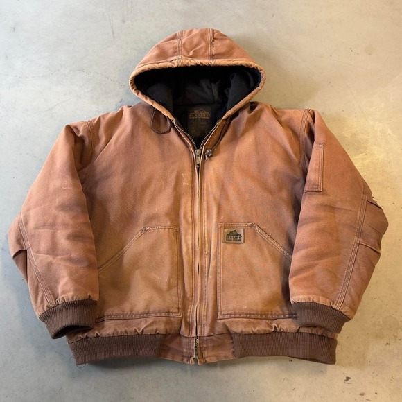 Other - Vintage faded earth tone brown quilt lined Carhartt style work jacket